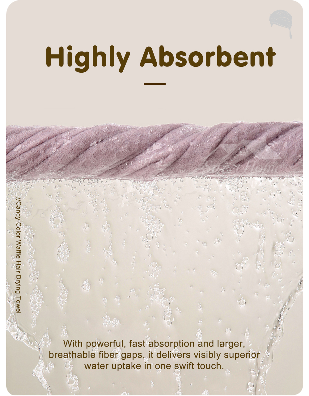 Candy Color Waffle Hair Drying Towel-3